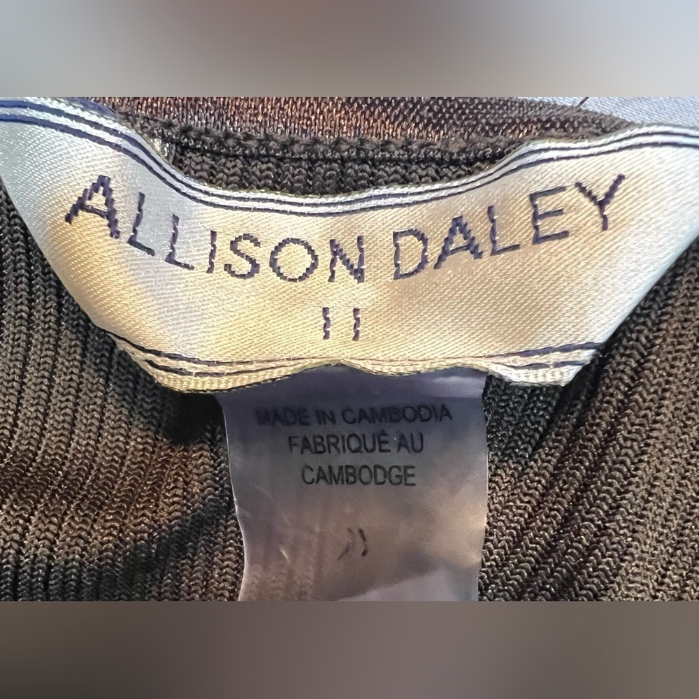 Vintage Allison Daley Brown Ribbed Sleeveless Top Size 11 - Picture 3 of 5
